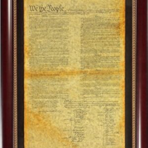 Framed Constitution document (11x17 image) with storyboard